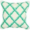 Tiwari Home 20" Green and Cream White Bamboo Square Throw Pillow Cover
